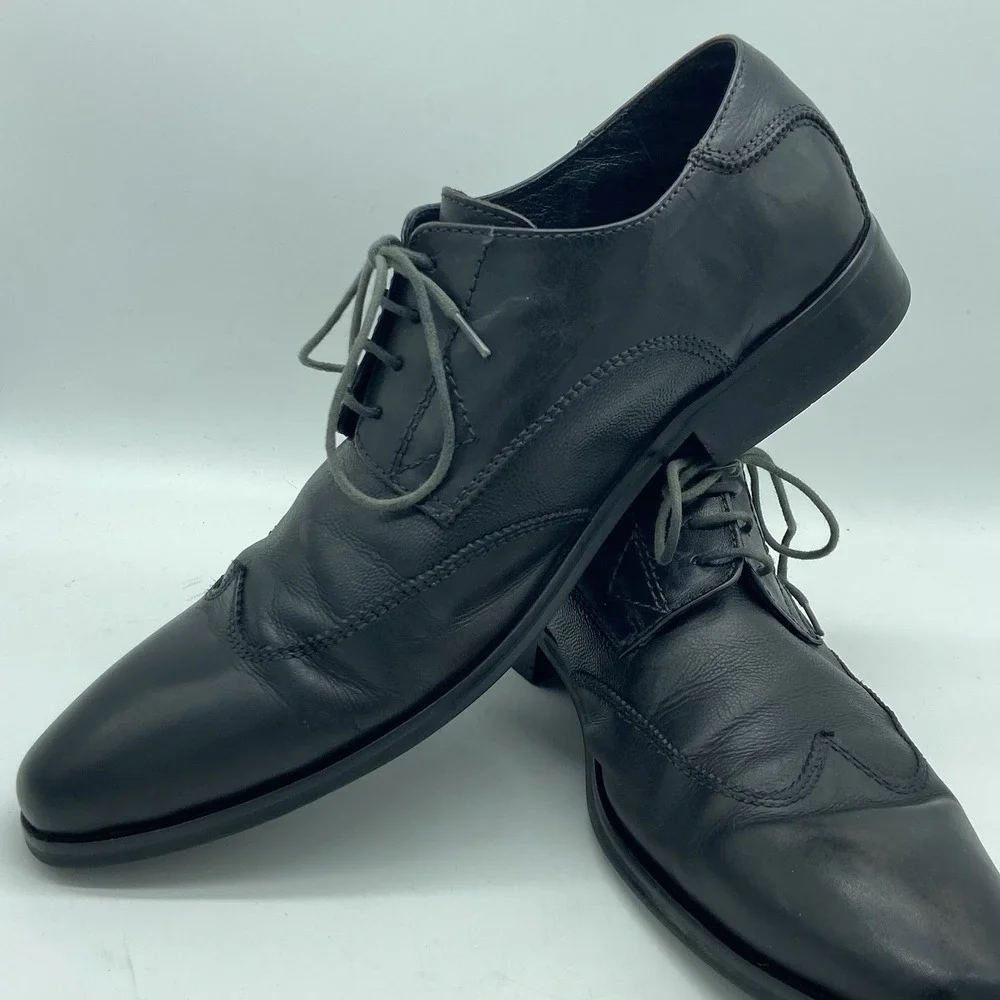 Kenneth Cole Dress Shoes Men's 10.5M Oxford Lace-Up Black Office Classic Dadcore